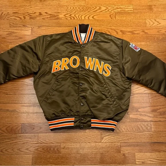 Vintage Cleveland Browns authentic pro line by starter nylon bomber jacket sz L - Picture 2 of 5